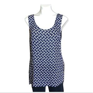 5/$25 BANANA REPUBLIC Tank Top Geometric Print Blue Black White Womens Medium